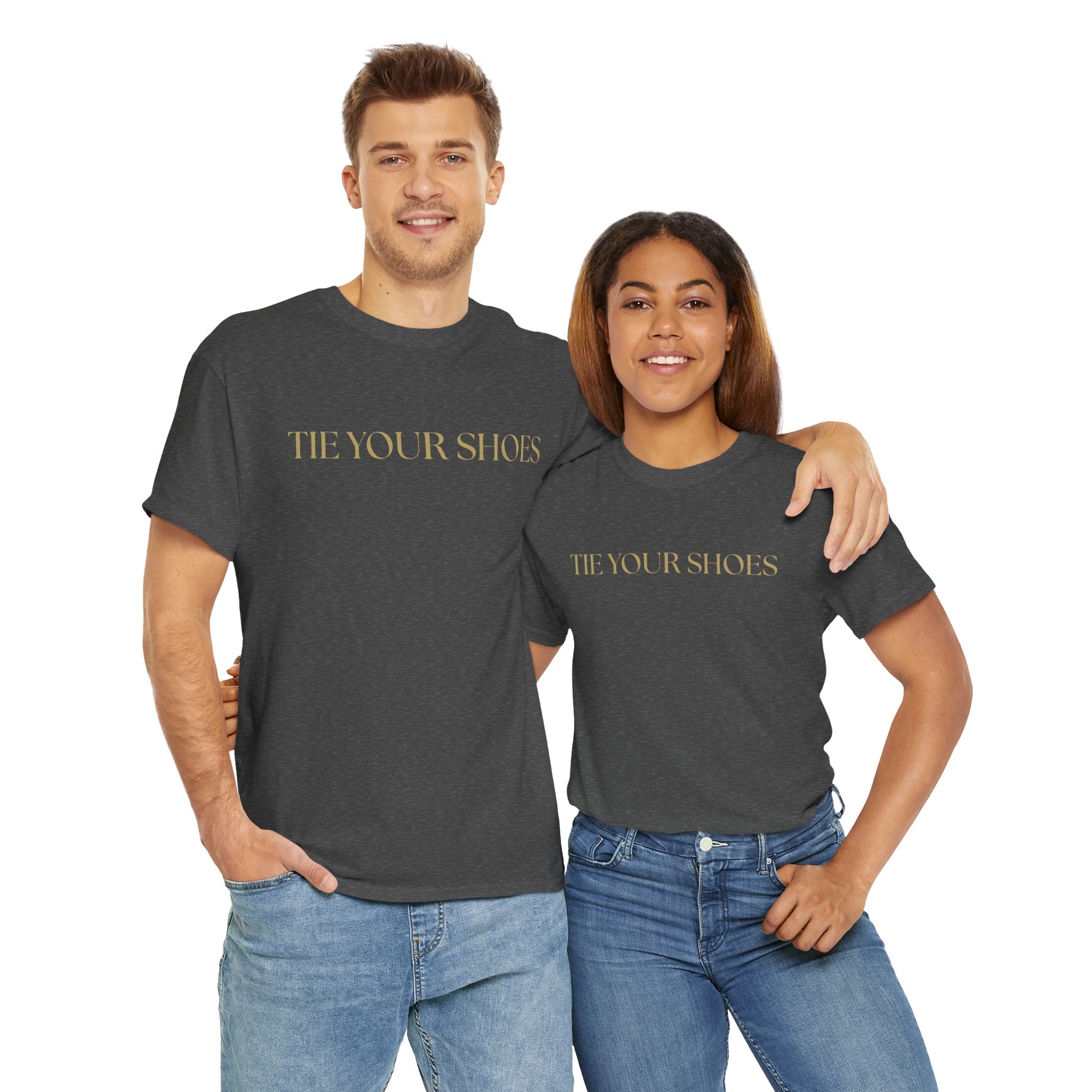 Unisex Heavy Cotton Tee "Tie your shoes"