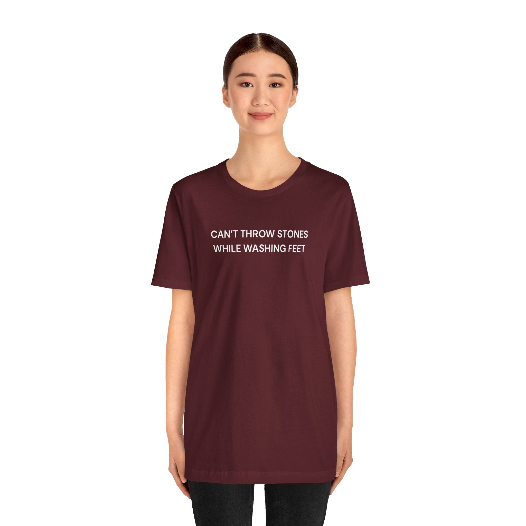 "Cant throw stones" Casual Graphic Tee