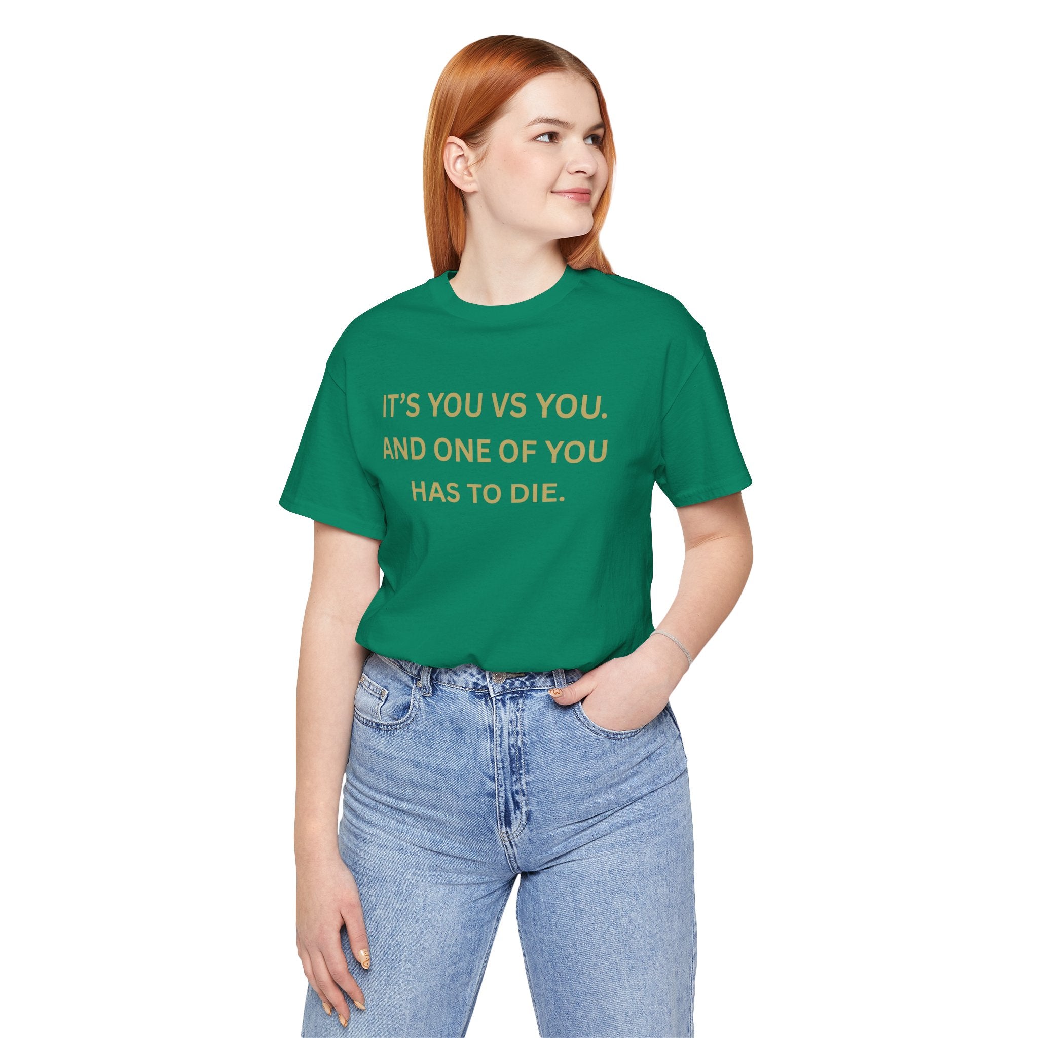 Motivational Tee, Unisex Short Sleeve Shirt "It's You Vs You"
