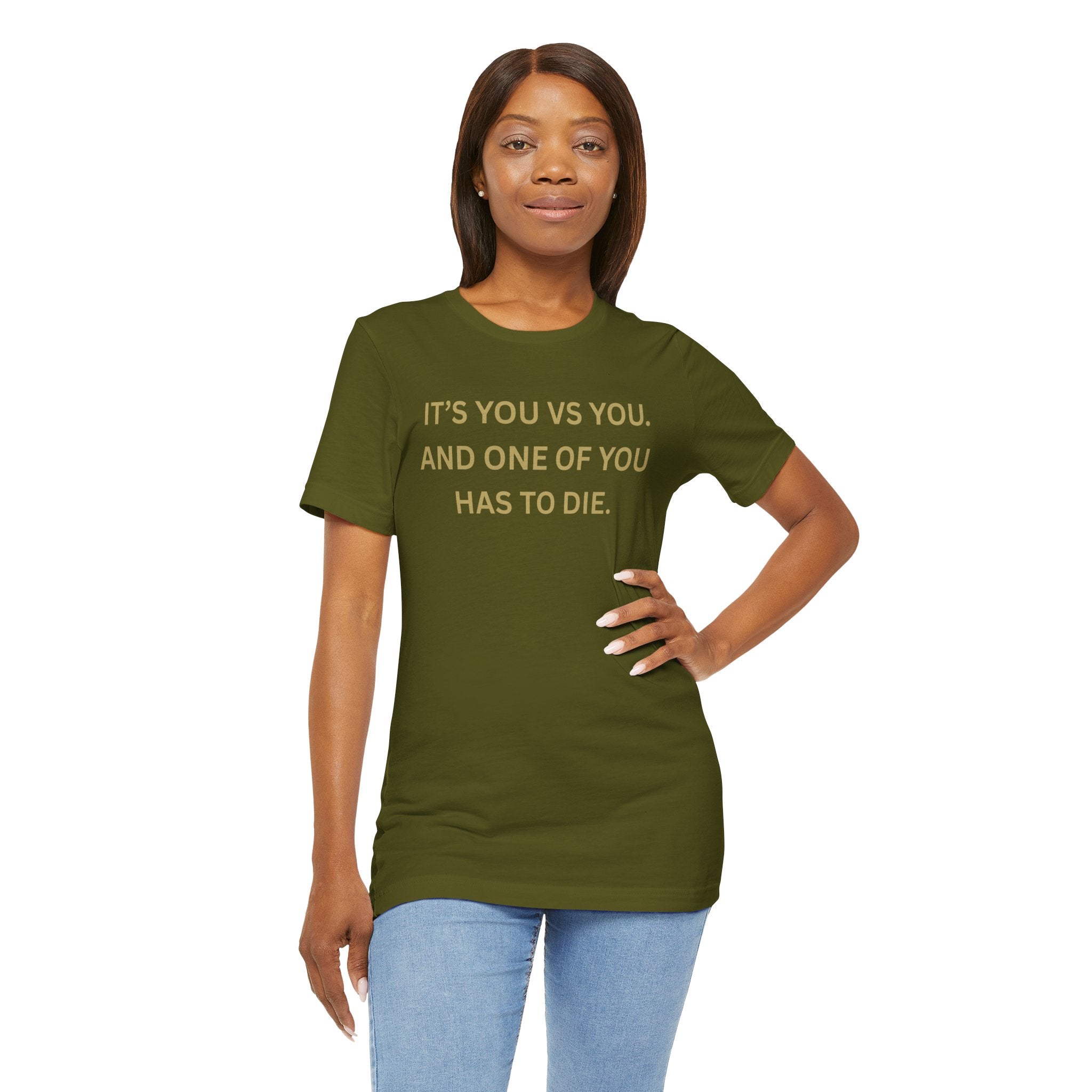 Motivational Tee, Unisex Short Sleeve Shirt "It's You Vs You"