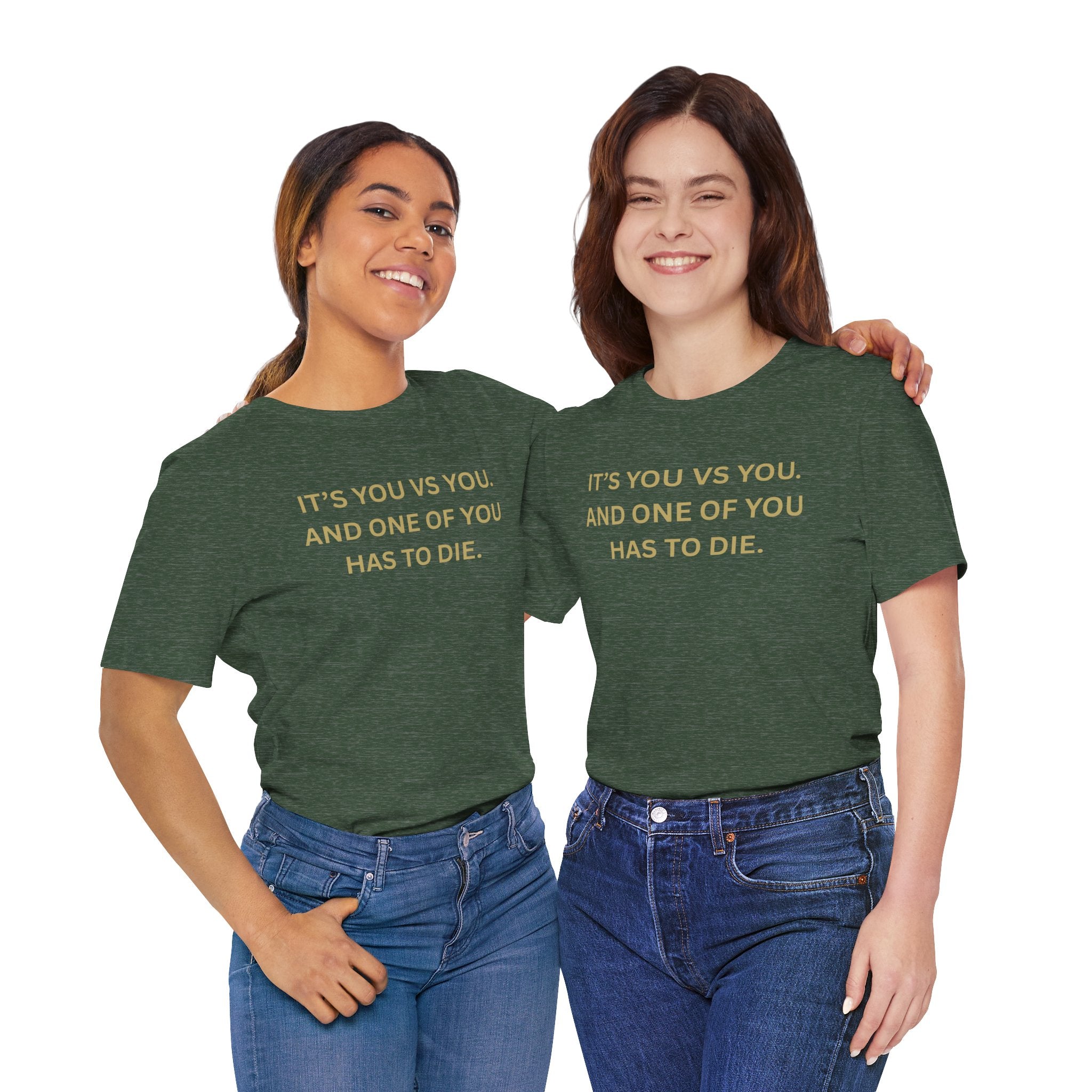 Motivational Tee, Unisex Short Sleeve Shirt "It's You Vs You"