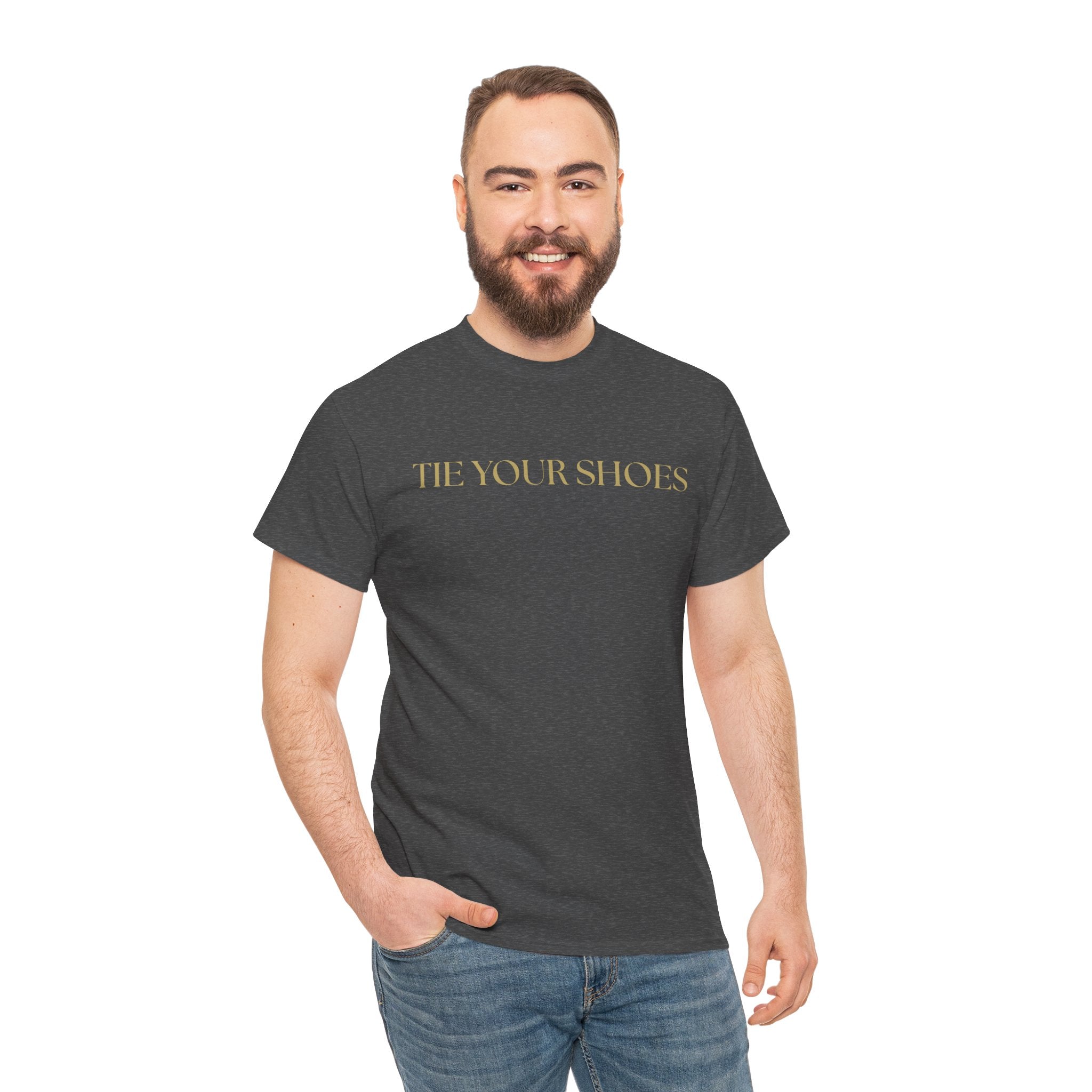 Unisex Heavy Cotton Tee "Tie your shoes"