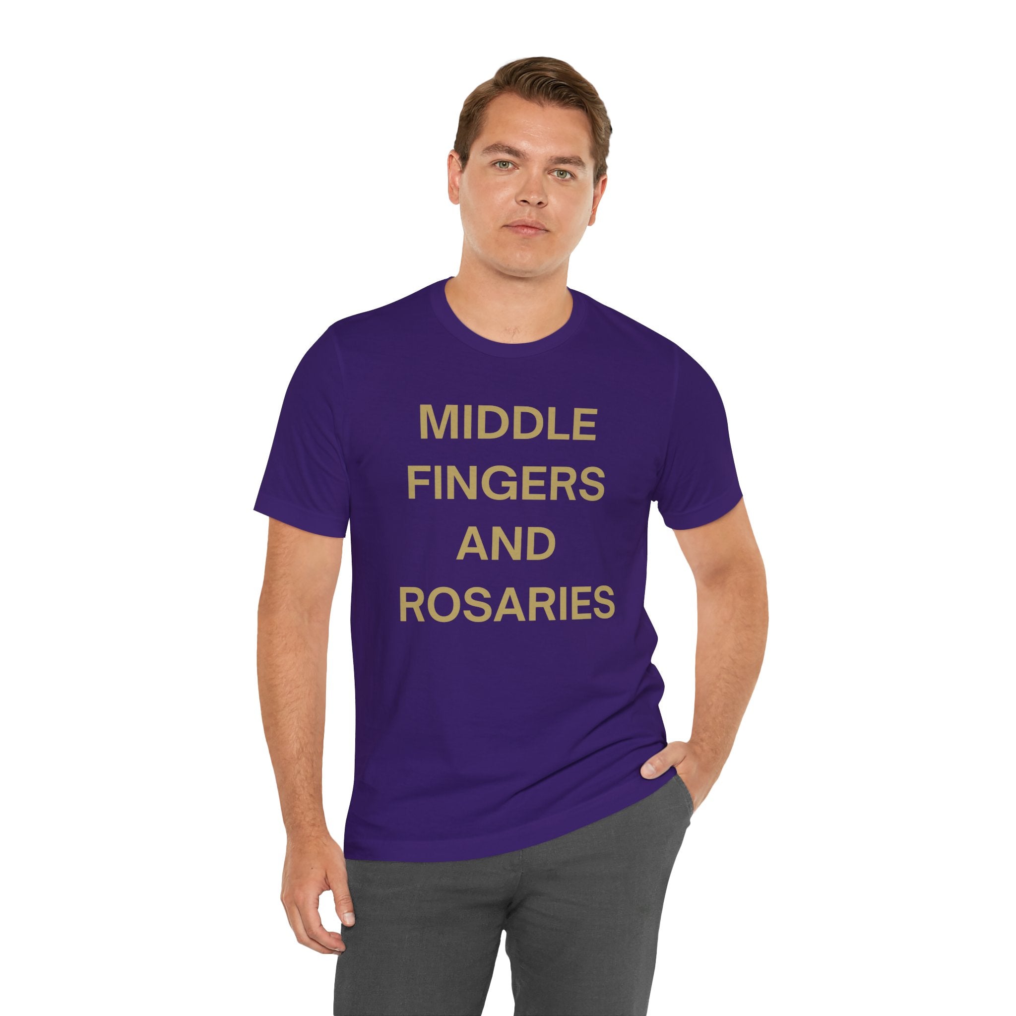 Middle Fingers and Rosaries Unisex Tee,