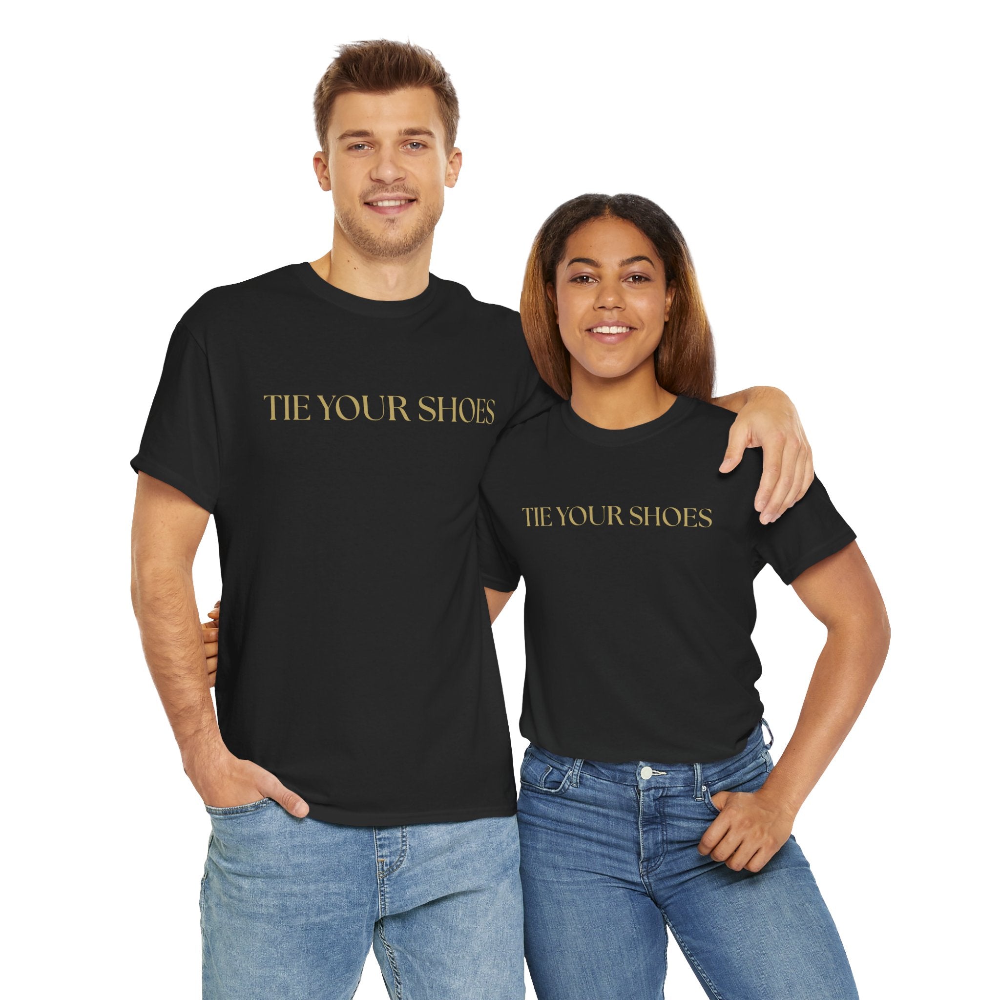 Unisex Heavy Cotton Tee "Tie your shoes"