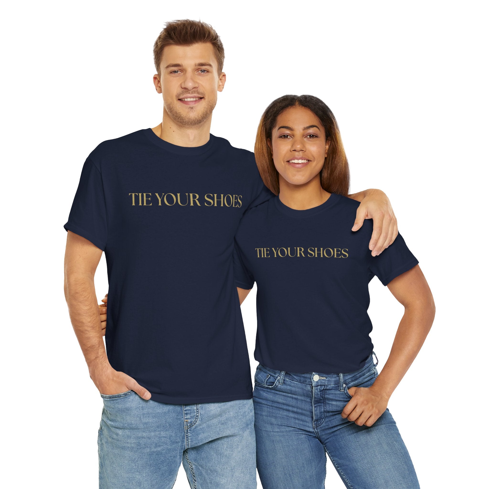 Unisex Heavy Cotton Tee "Tie your shoes"