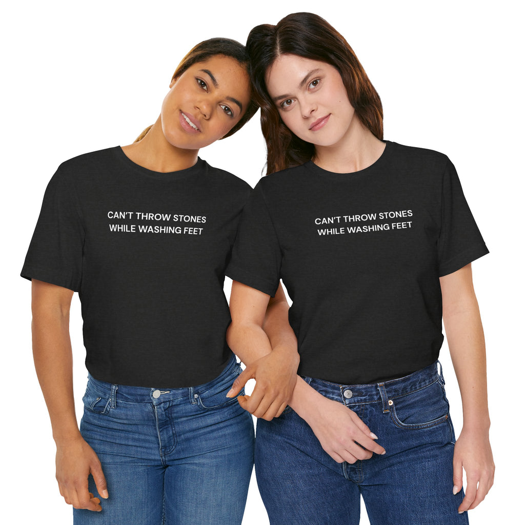 "Cant throw stones" Casual Graphic Tee