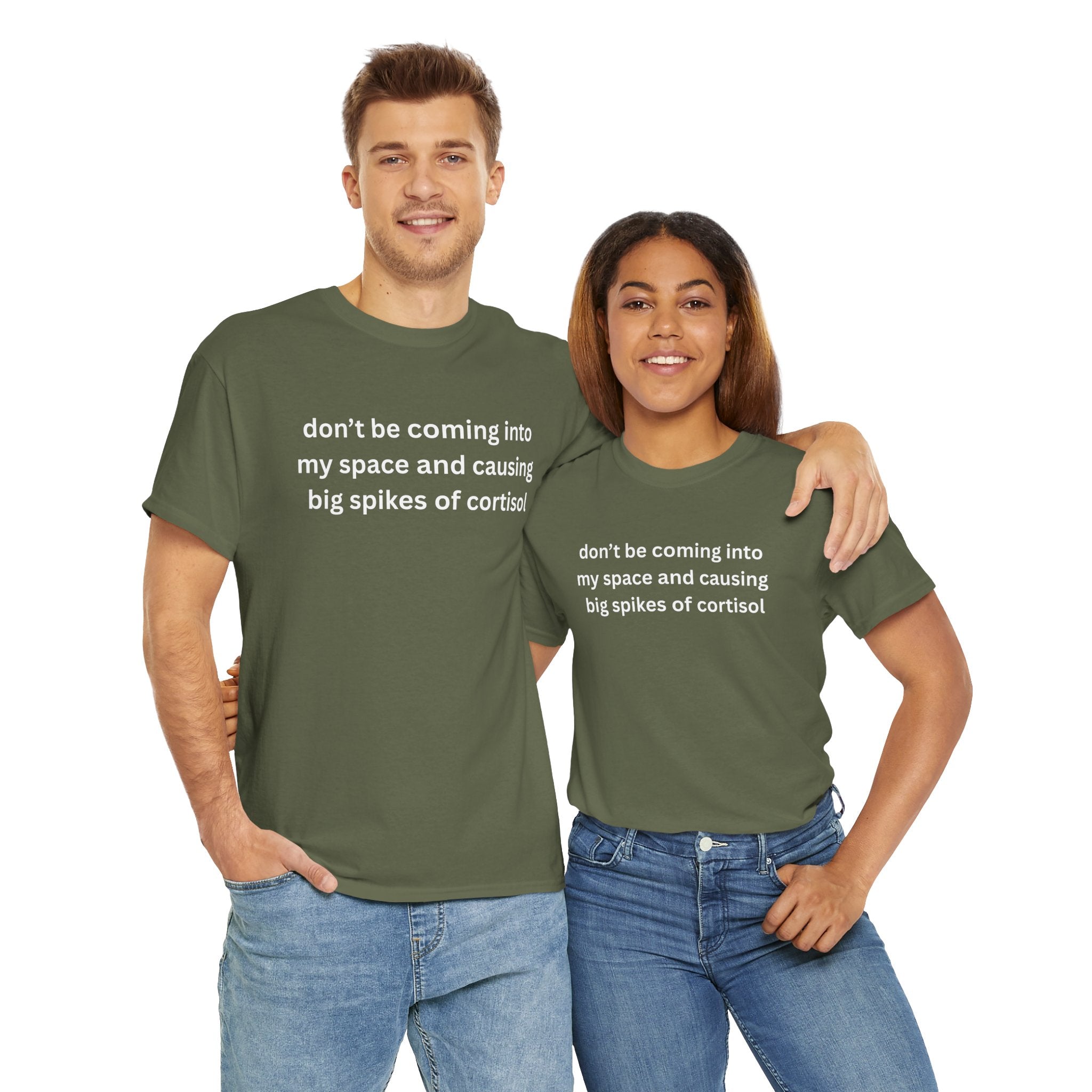Casual Unisex Heavy Cotton Tee - "Don't be coming into my space"