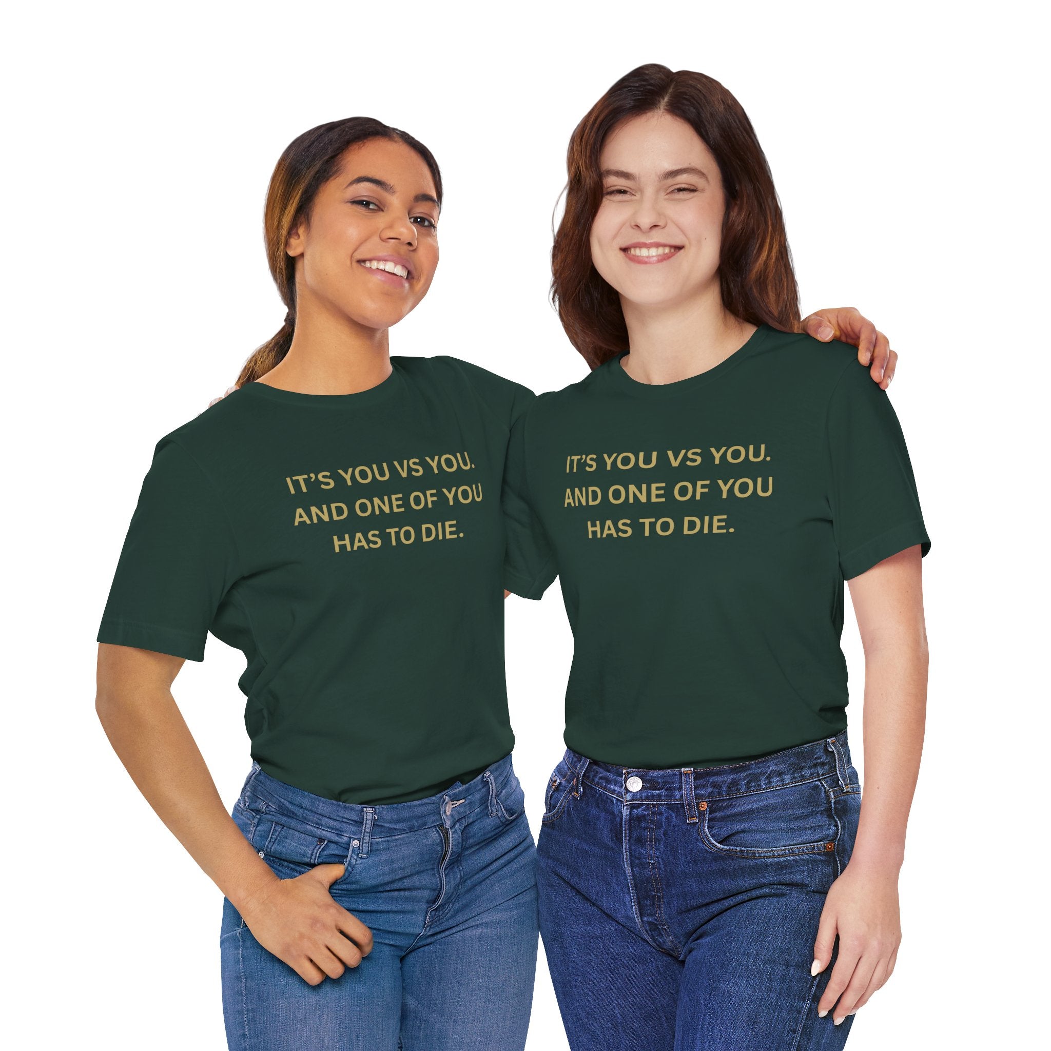 Motivational Tee, Unisex Short Sleeve Shirt "It's You Vs You"