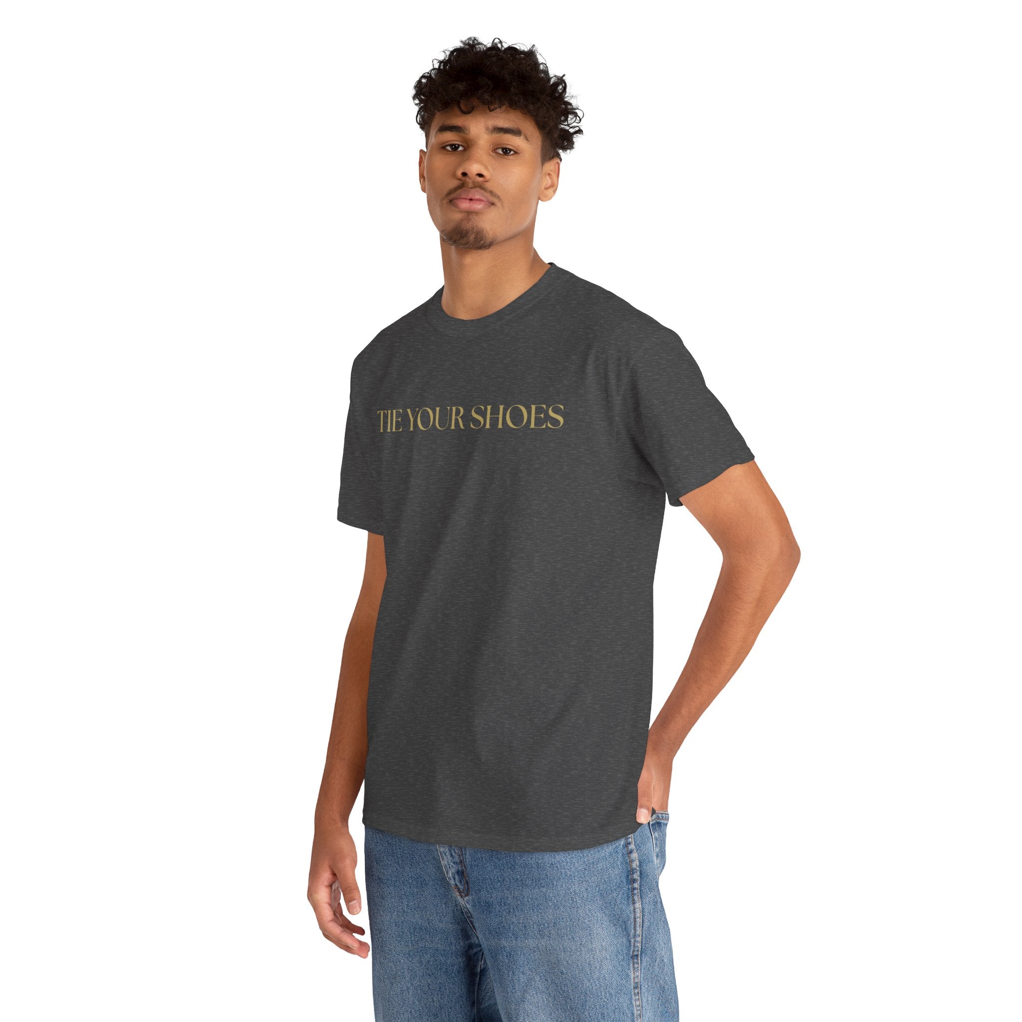 Unisex Heavy Cotton Tee "Tie your shoes"