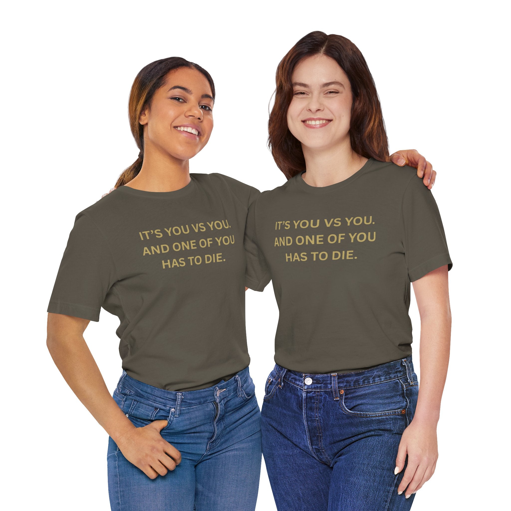 Motivational Tee, Unisex Short Sleeve Shirt "It's You Vs You"