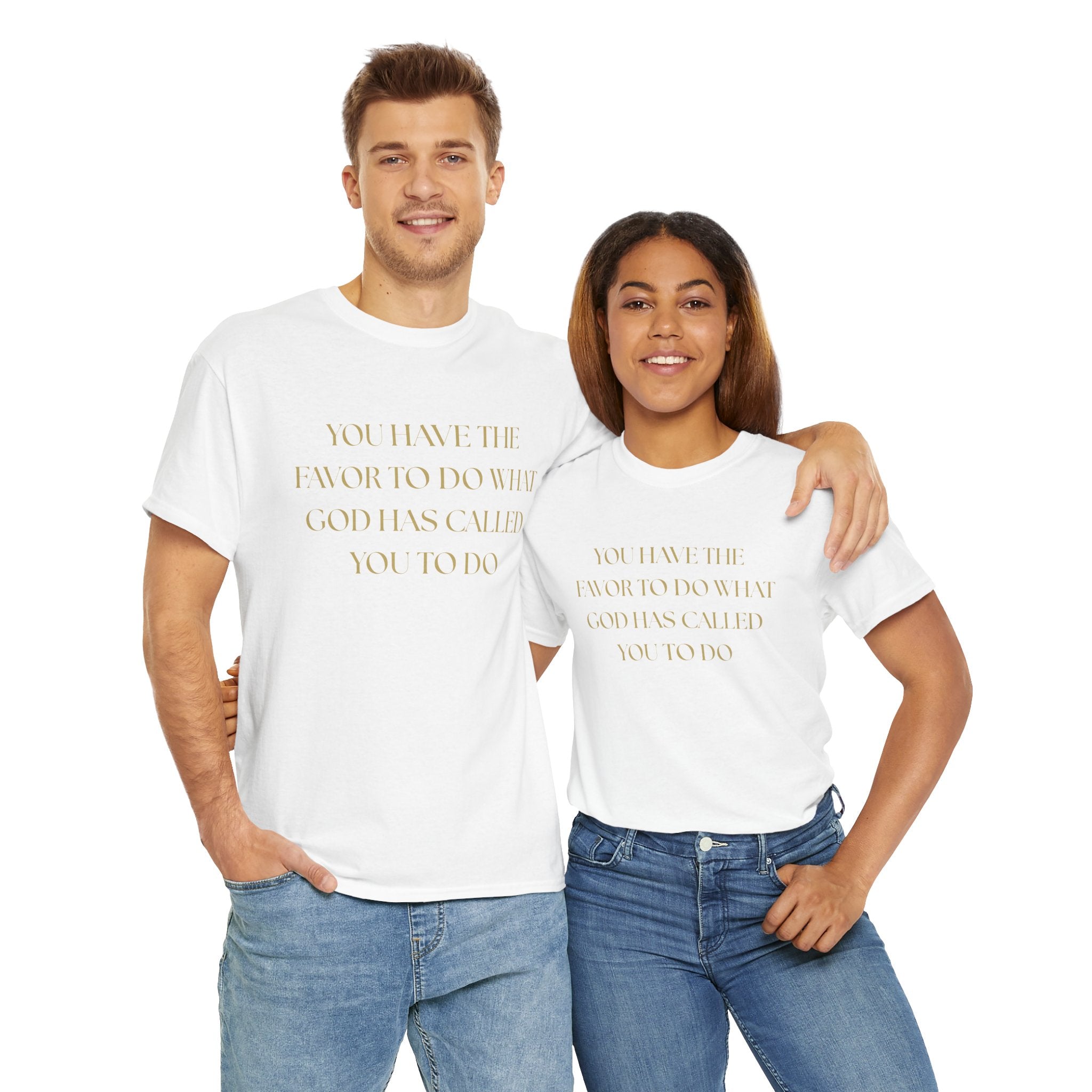 Inspirational Unisex Heavy Cotton Tee - "You Have the Favor"
