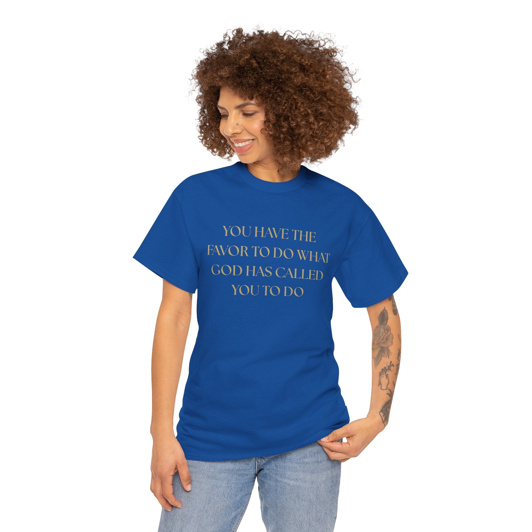 Inspirational Unisex Heavy Cotton Tee - "You Have the Favor"