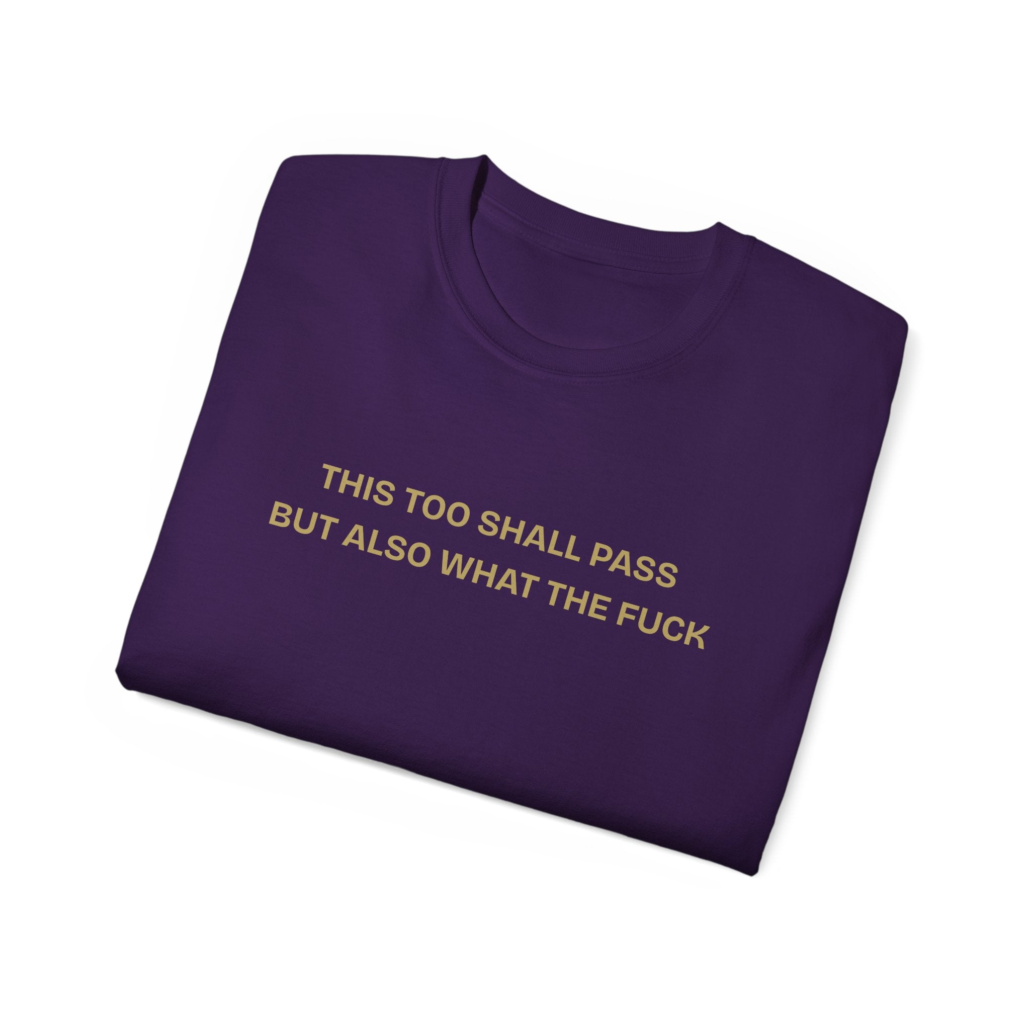 Humorous Quote Tee, Casual Unisex T-Shirt "This too shall pass"