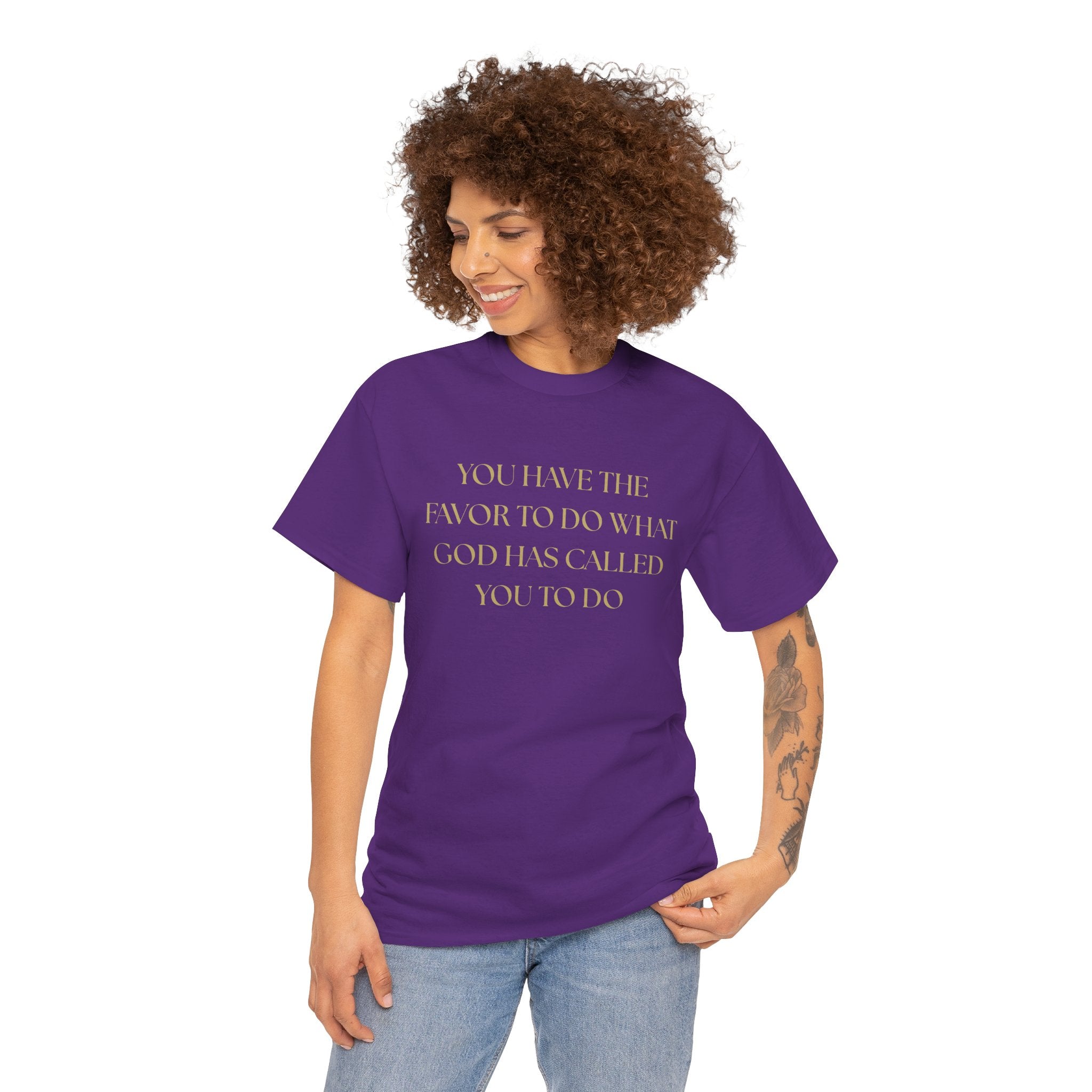 Inspirational Unisex Heavy Cotton Tee - "You Have the Favor"
