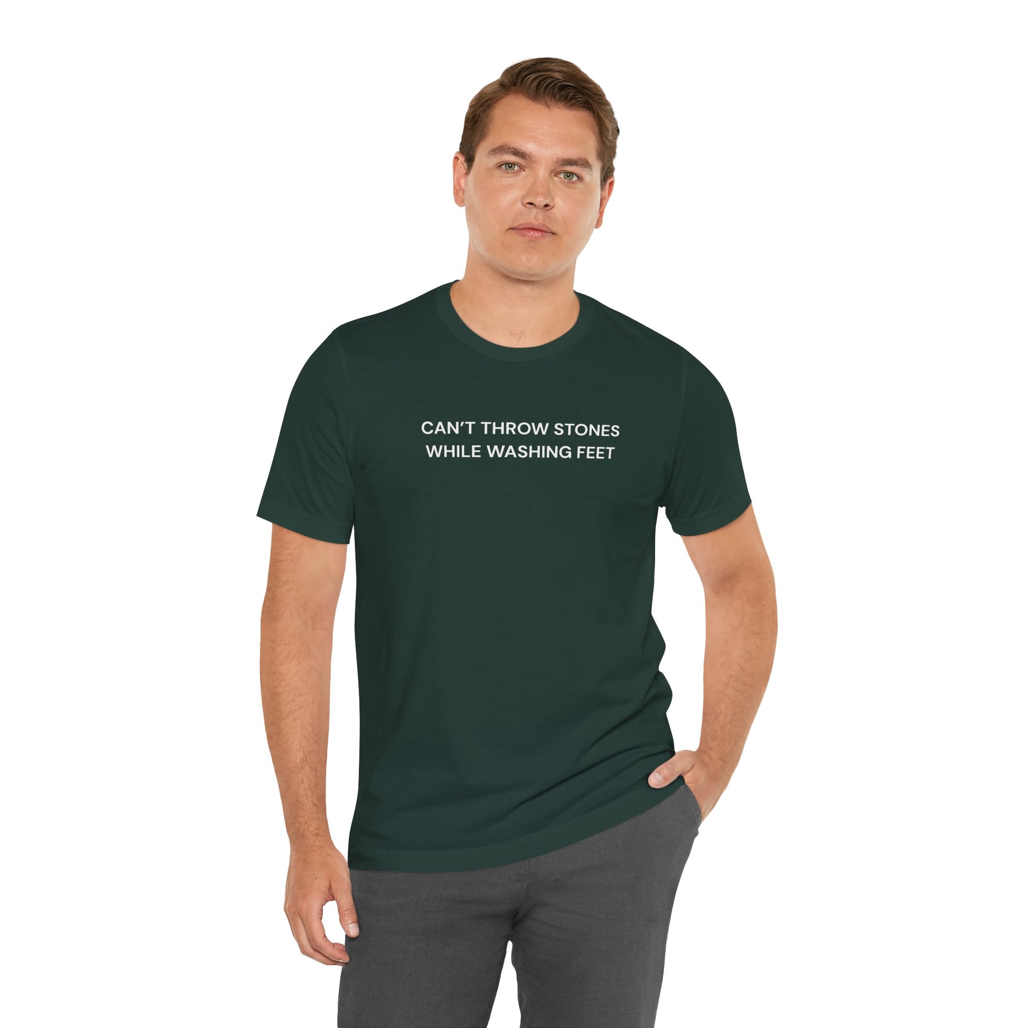 "Cant throw stones" Casual Graphic Tee