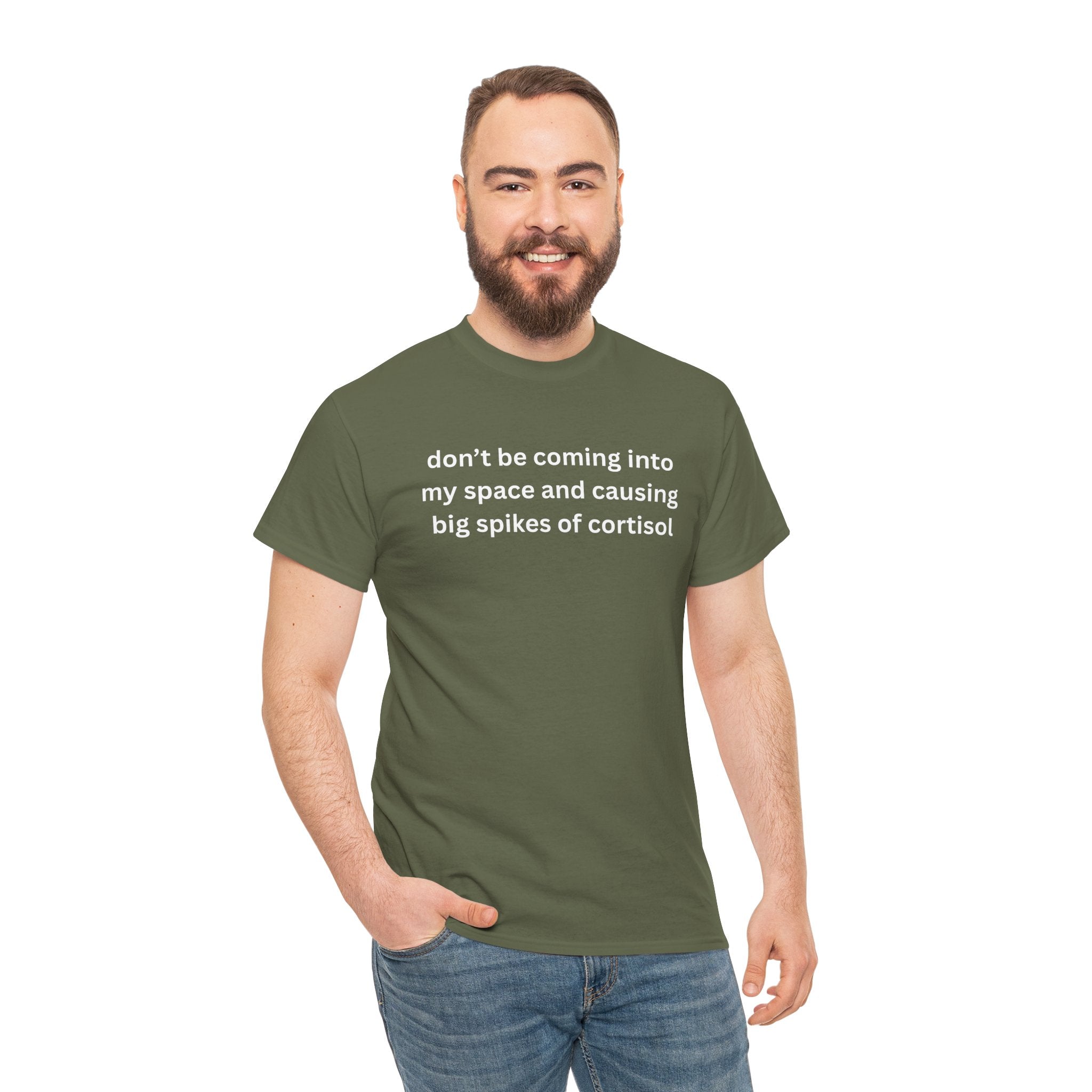 Casual Unisex Heavy Cotton Tee - "Don't be coming into my space"