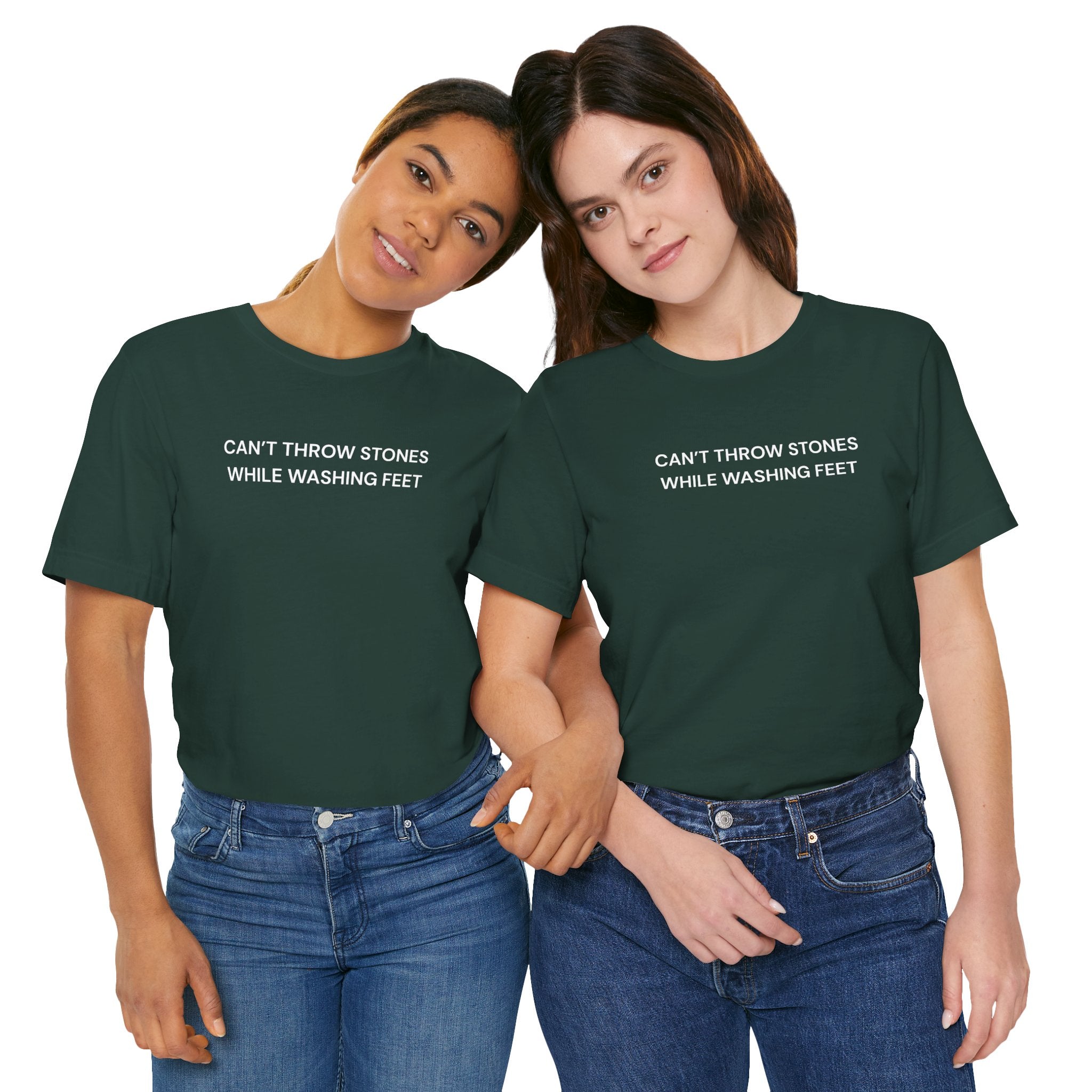 "Cant throw stones" Casual Graphic Tee