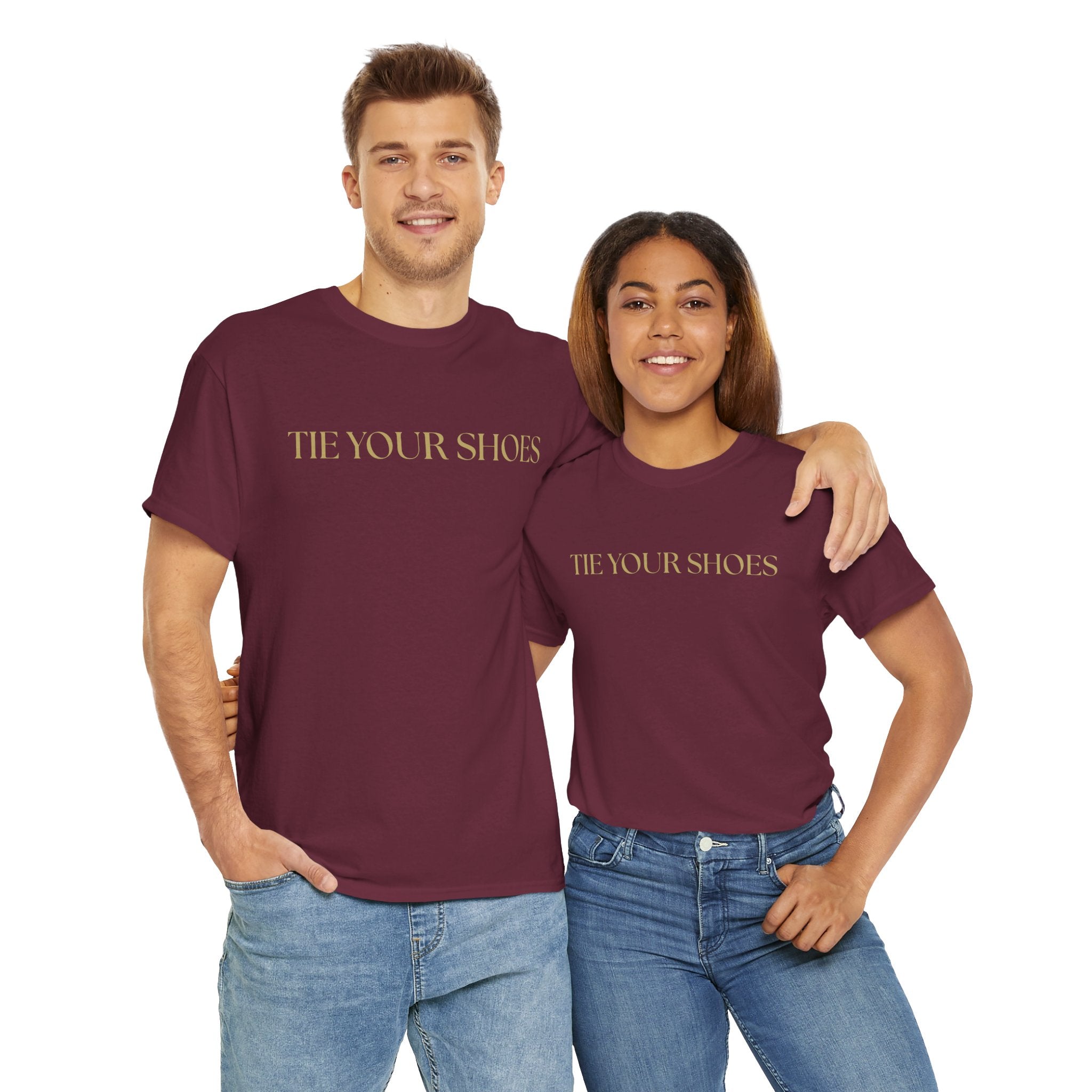 Unisex Heavy Cotton Tee "Tie your shoes"