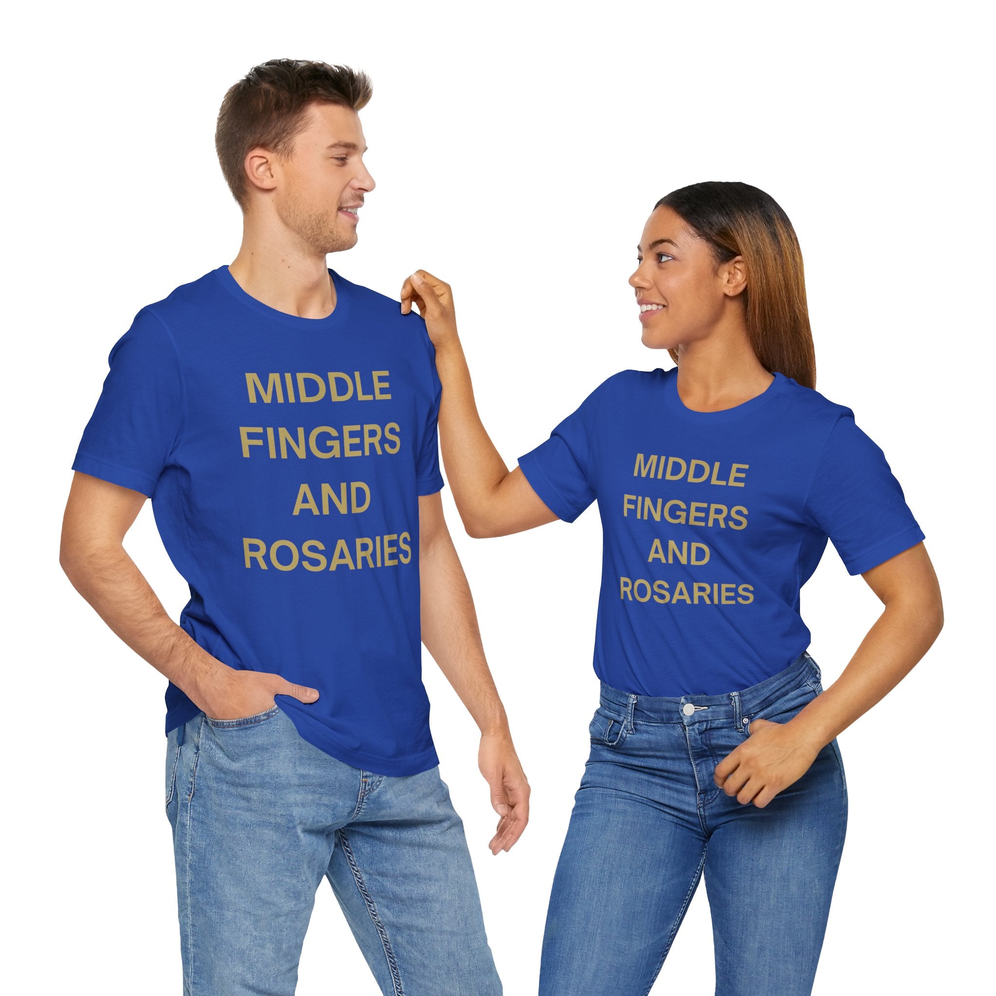 Middle Fingers and Rosaries Unisex Tee,