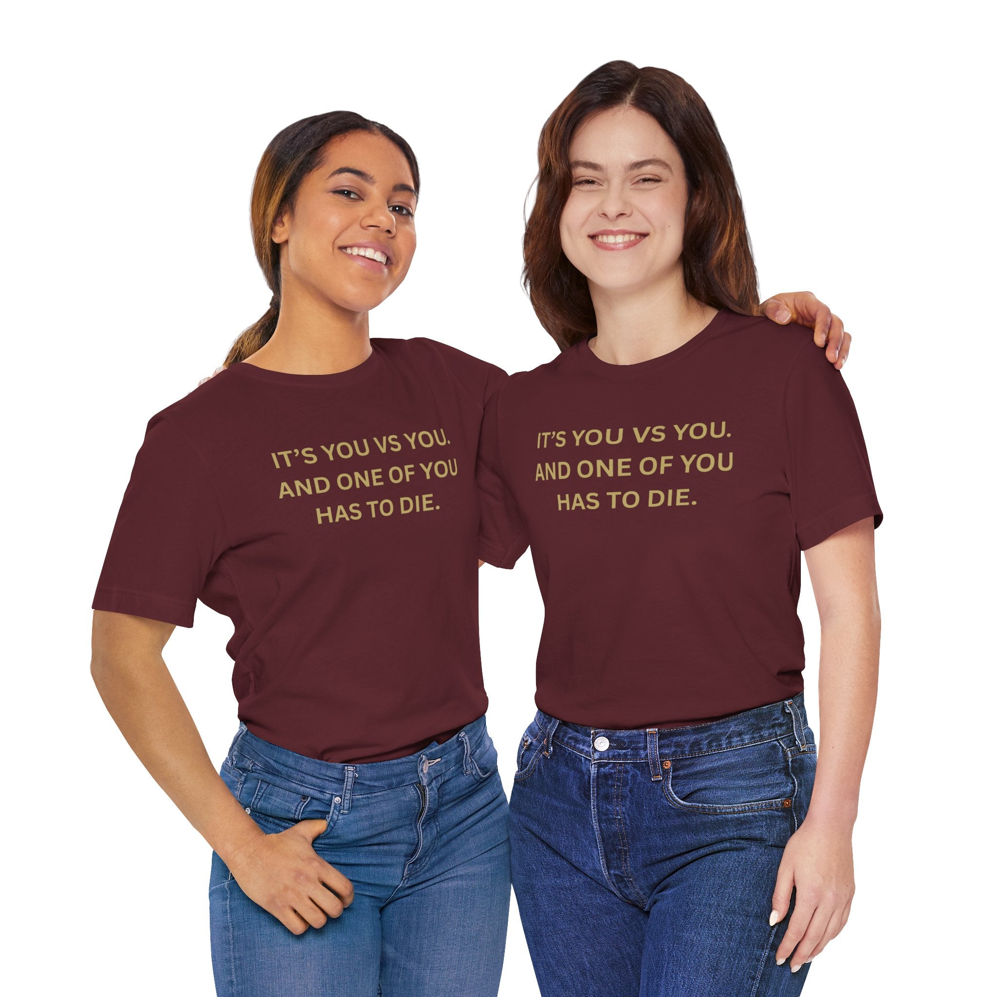 Motivational Tee, Unisex Short Sleeve Shirt "It's You Vs You"