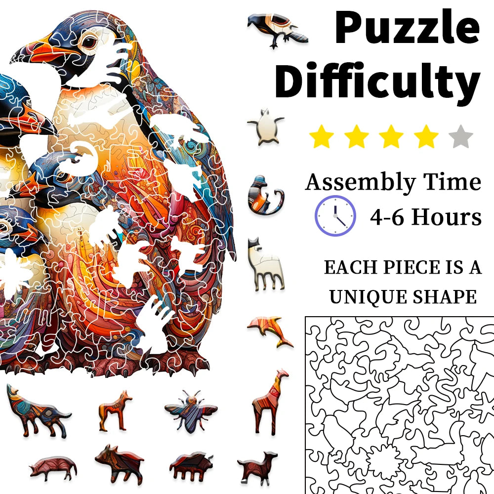 Penguin Wood Puzzle